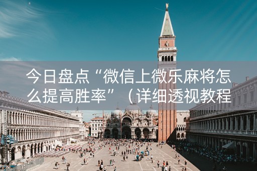 今日盘点“微信上微乐麻将怎么提高胜率”（详细透视教程）-哔哩哔哩