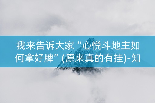 我来告诉大家“心悦斗地主如何拿好牌”(原来真的有挂)-知乎