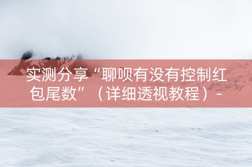 实测分享“聊呗有没有控制红包尾数”（详细透视教程）-哔哩哔哩