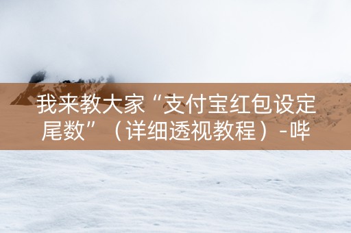 我来教大家“支付宝红包设定尾数”（详细透视教程）-哔哩哔哩