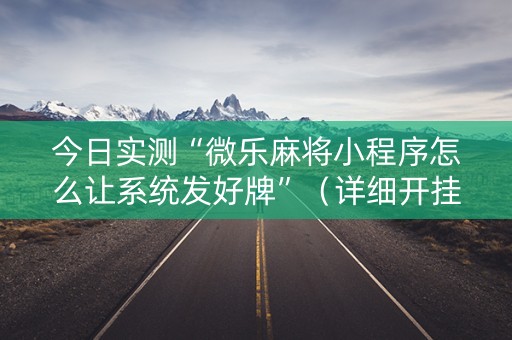今日实测“微乐麻将小程序怎么让系统发好牌”（详细开挂教程）-哔哩哔哩