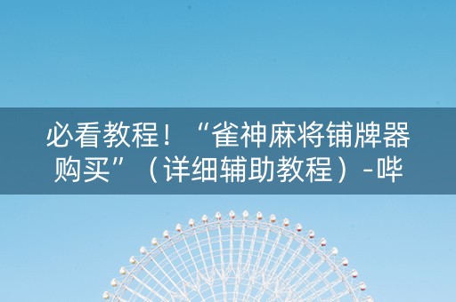 必看教程！“雀神麻将铺牌器购买”（详细辅助教程）-哔哩哔哩