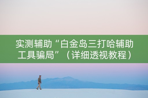 实测辅助“白金岛三打哈辅助工具骗局”（详细透视教程）-哔哩哔哩