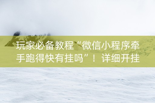玩家必备教程“微信小程序牵手跑得快有挂吗”！详细开挂教程（确实真的有挂)-知乎