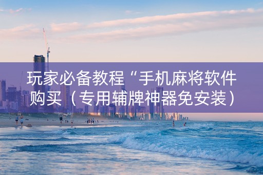 玩家必备教程“手机麻将软件购买（专用辅牌神器免安装）