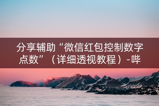 分享辅助“微信红包控制数字点数”（详细透视教程）-哔哩哔哩