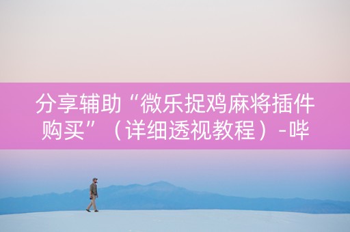 分享辅助“微乐捉鸡麻将插件购买”（详细透视教程）-哔哩哔哩
