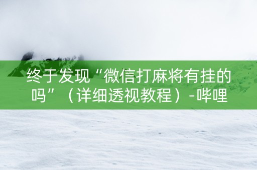 终于发现“微信打麻将有挂的吗”（详细透视教程）-哔哩哔哩