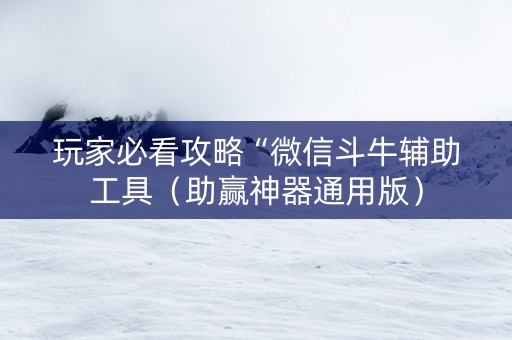 玩家必看攻略“微信斗牛辅助工具（助赢神器通用版）