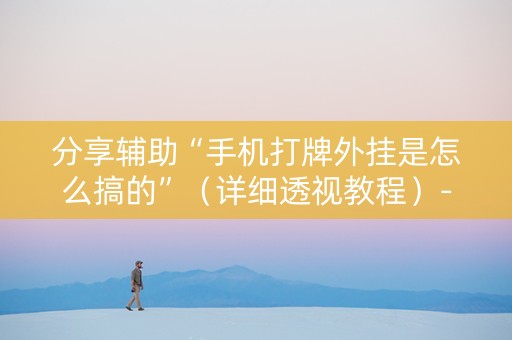 分享辅助“手机打牌外挂是怎么搞的”（详细透视教程）-哔哩哔哩