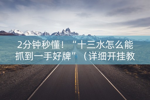 2分钟秒懂！“十三水怎么能抓到一手好牌”（详细开挂教程）-哔哩哔哩