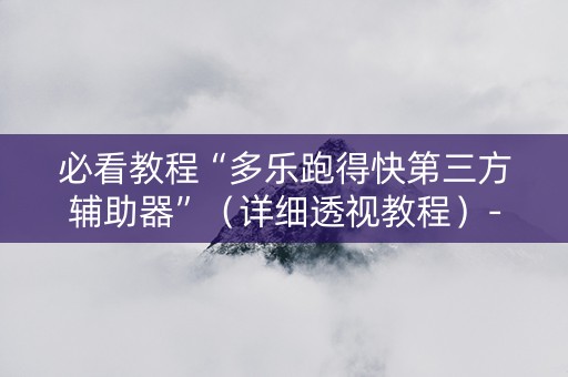 必看教程“多乐跑得快第三方辅助器”（详细透视教程）-哔哩哔哩