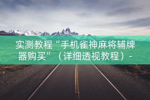 实测教程“手机雀神麻将辅牌器购买”（详细透视教程）-哔哩哔哩