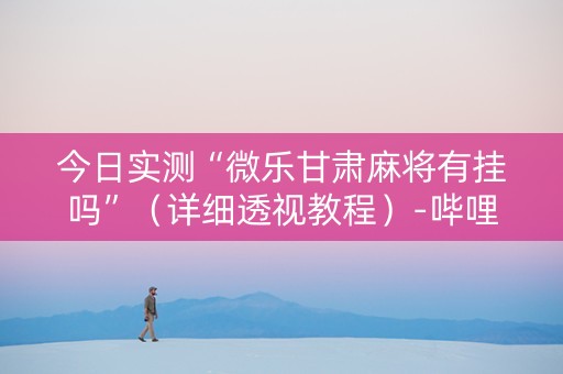 今日实测“微乐甘肃麻将有挂吗”（详细透视教程）-哔哩哔哩
