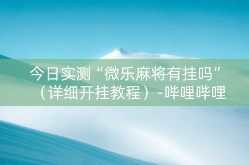 今日实测“微乐麻将有挂吗”（详细开挂教程）-哔哩哔哩