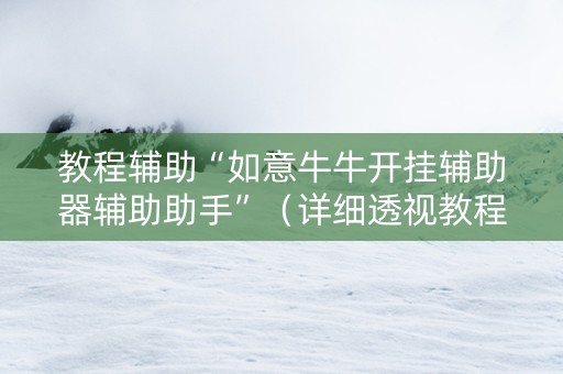 教程辅助“如意牛牛开挂辅助器辅助助手”（详细透视教程）-哔哩哔哩