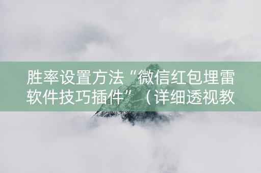 胜率设置方法“微信红包埋雷软件技巧插件”（详细透视教程）-哔哩哔哩