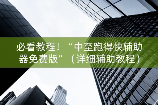 必看教程！“中至跑得快辅助器免费版”（详细辅助教程）-哔哩哔哩