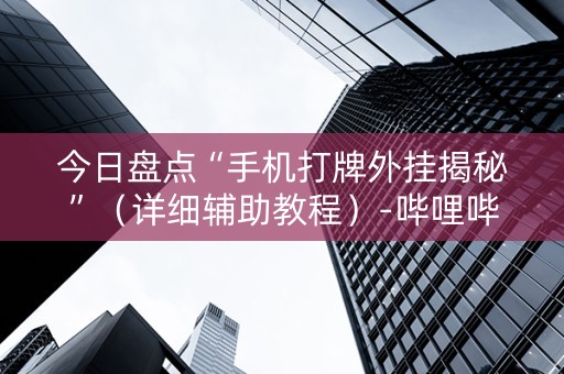 今日盘点“手机打牌外挂揭秘”（详细辅助教程）-哔哩哔哩