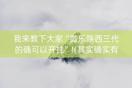 我来教下大家“微乐陕西三代的确可以开挂”!(其实确实有挂)-知乎