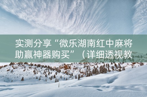 实测分享“微乐湖南红中麻将助赢神器购买”（详细透视教程）-哔哩哔哩