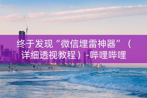 终于发现“微信埋雷神器”（详细透视教程）-哔哩哔哩