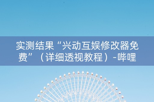 实测结果“兴动互娱修改器免费”（详细透视教程）-哔哩哔哩