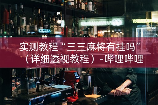 实测教程“三三麻将有挂吗”（详细透视教程）-哔哩哔哩