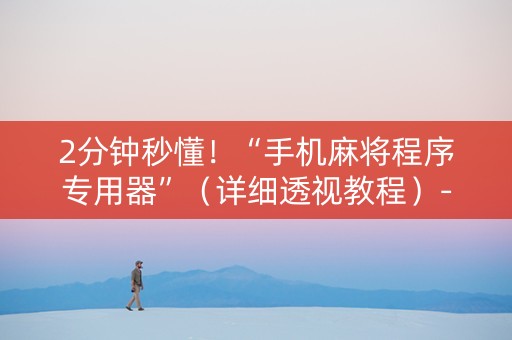 2分钟秒懂！“手机麻将程序专用器”（详细透视教程）-哔哩哔哩