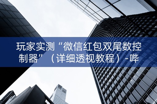 玩家实测“微信红包双尾数控制器”（详细透视教程）-哔哩哔哩