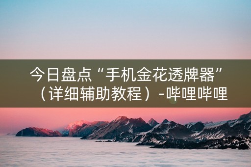 今日盘点“手机金花透牌器”（详细辅助教程）-哔哩哔哩