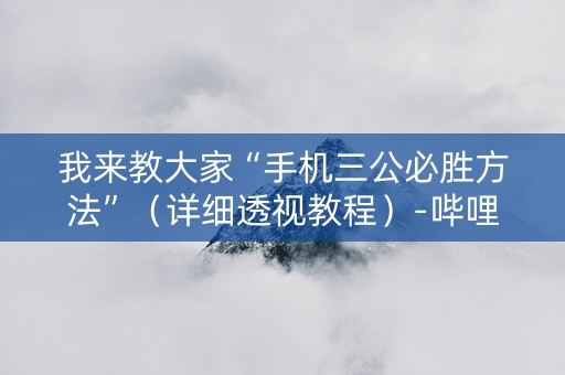 我来教大家“手机三公必胜方法”（详细透视教程）-哔哩哔哩