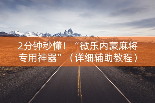 2分钟秒懂！“微乐内蒙麻将专用神器”（详细辅助教程）-哔哩哔哩