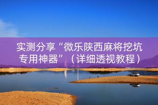 实测分享“微乐陕西麻将挖坑专用神器”（详细透视教程）-哔哩哔哩