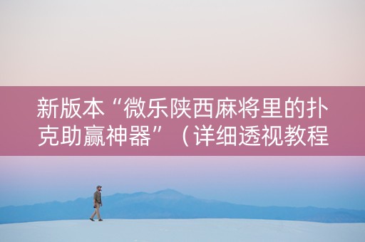新版本“微乐陕西麻将里的扑克助赢神器”（详细透视教程）-哔哩哔哩