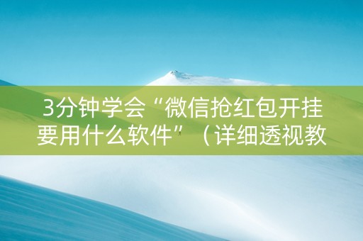 3分钟学会“微信抢红包开挂要用什么软件”（详细透视教程）-哔哩哔哩
