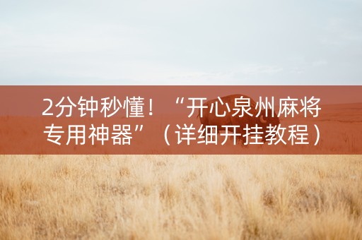 2分钟秒懂！“开心泉州麻将专用神器”（详细开挂教程）-哔哩哔哩