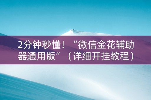 2分钟秒懂！“微信金花辅助器通用版”（详细开挂教程）-哔哩哔哩