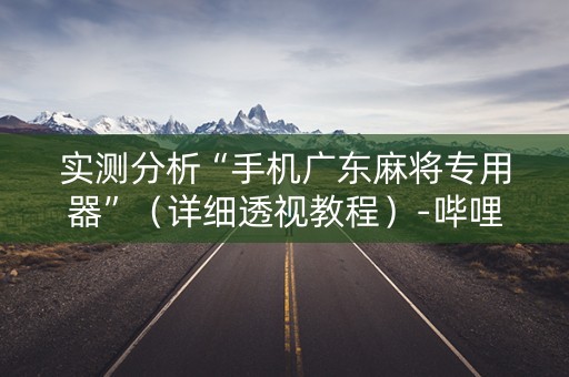 实测分析“手机广东麻将专用器”（详细透视教程）-哔哩哔哩