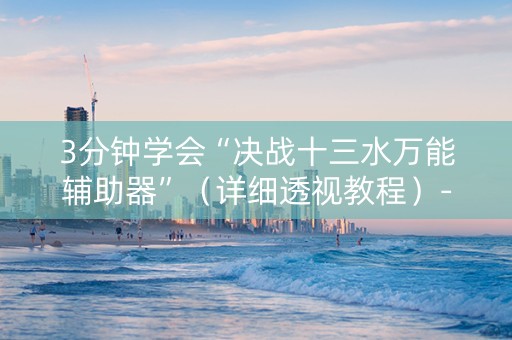 3分钟学会“决战十三水万能辅助器”（详细透视教程）-哔哩哔哩