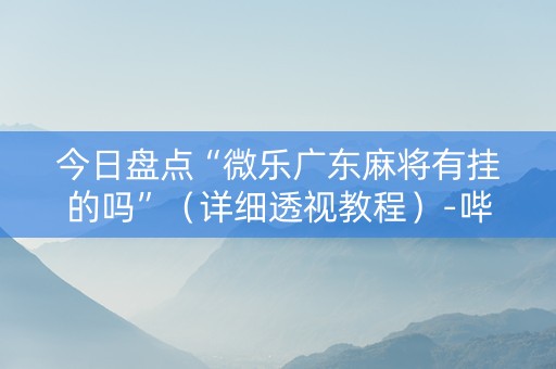 今日盘点“微乐广东麻将有挂的吗”（详细透视教程）-哔哩哔哩
