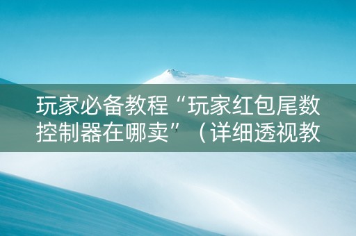 玩家必备教程“玩家红包尾数控制器在哪卖”（详细透视教程）-哔哩哔哩