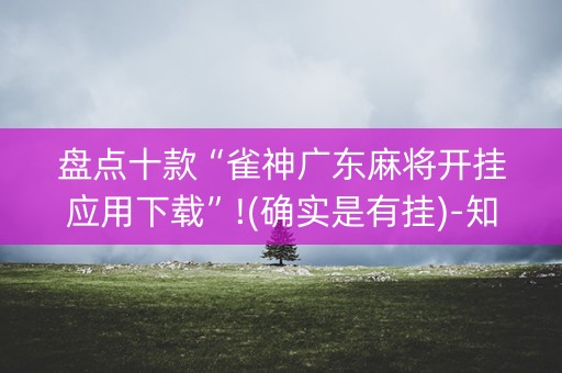 盘点十款“雀神广东麻将开挂应用下载”!(确实是有挂)-知乎