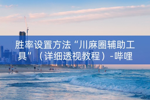胜率设置方法“川麻圈辅助工具”（详细透视教程）-哔哩哔哩