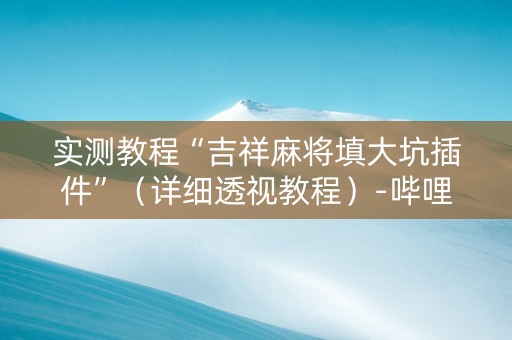 实测教程“吉祥麻将填大坑插件”（详细透视教程）-哔哩哔哩