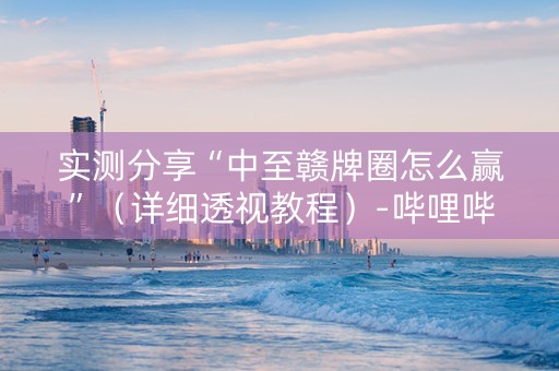 实测分享“中至赣牌圈怎么赢”（详细透视教程）-哔哩哔哩
