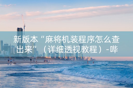 新版本“麻将机装程序怎么查出来”（详细透视教程）-哔哩哔哩