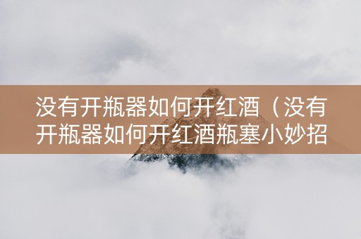 没有开瓶器如何开红酒（没有开瓶器如何开红酒瓶塞小妙招）