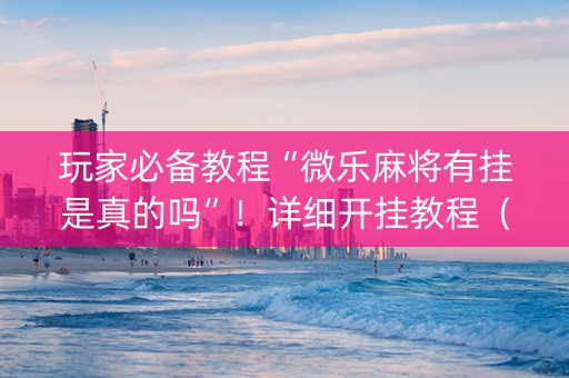 玩家必备教程“微乐麻将有挂是真的吗”！详细开挂教程（确实真的有挂)-知乎