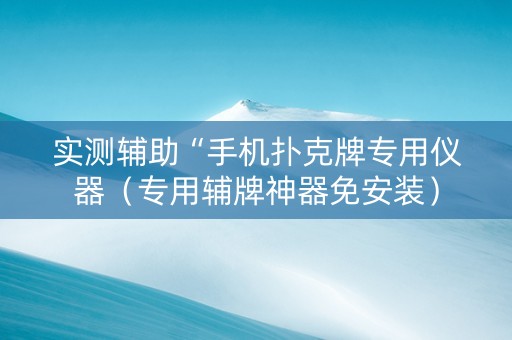 实测辅助“手机扑克牌专用仪器（专用辅牌神器免安装）